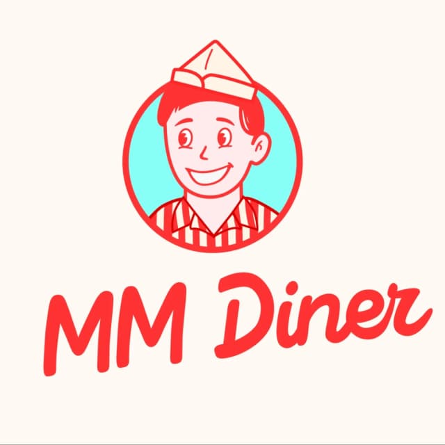 MM Diner — retro cartoon mascot with paper hat
